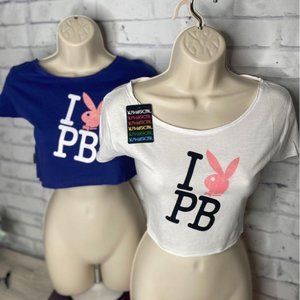 PLAYBOY Y2k CROP TOP-white